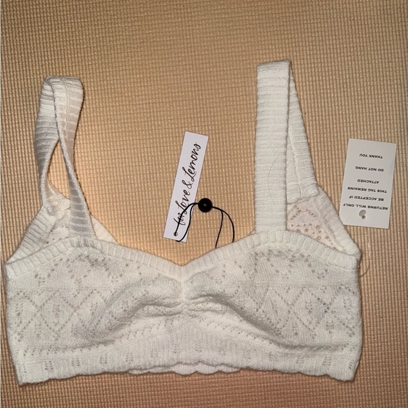 FOR LOVE & LEMONS Crop Tank BLANCA Crochet Bra large - Picture 4 of 5